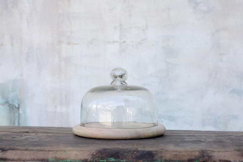 Nkuku Serveware Recycled Glass Bell Dome - Small