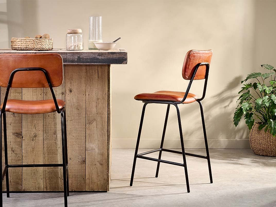 Sotta Leather Bar Chair