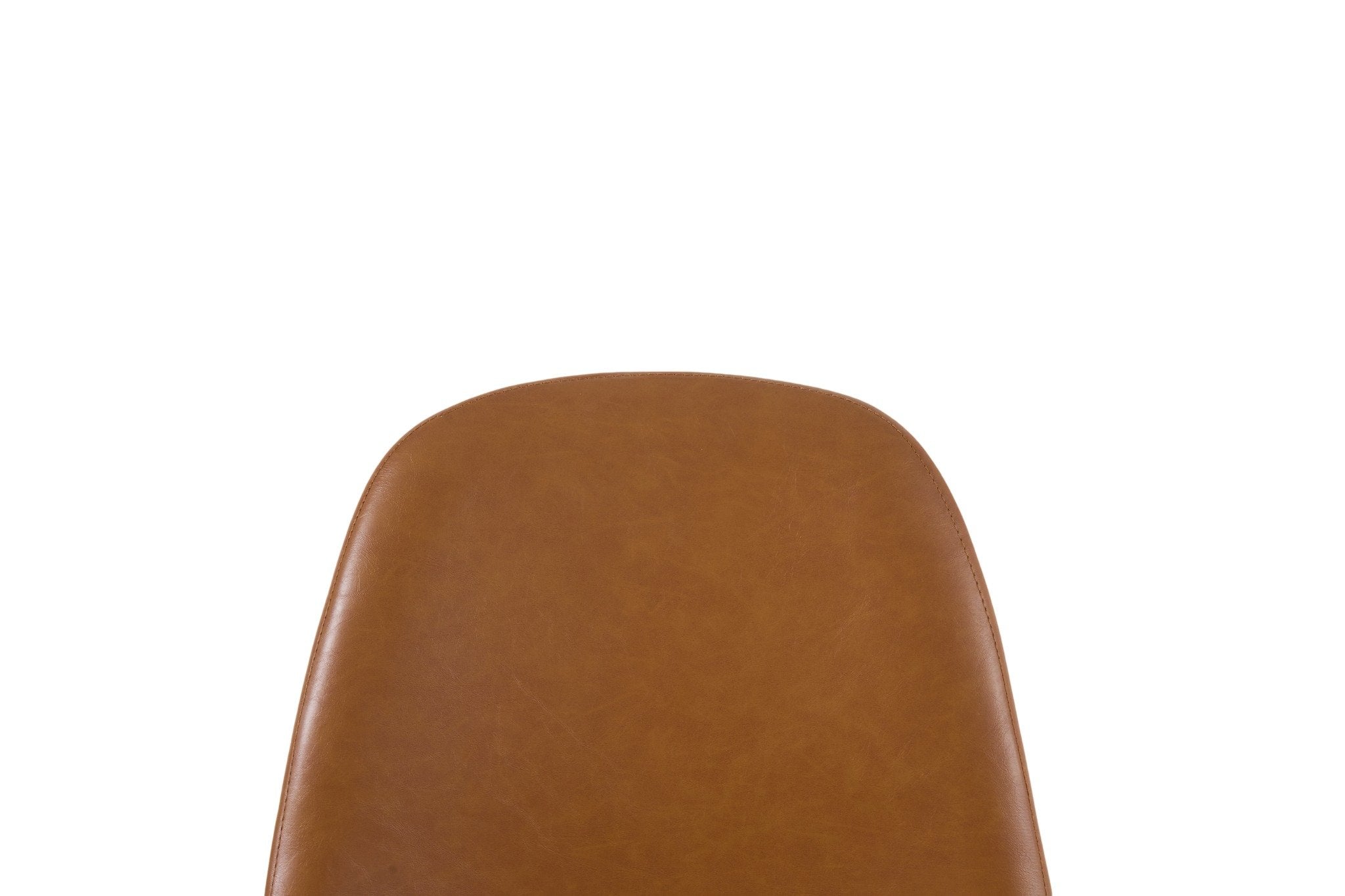 כסא אוכל מרופד דמוי עור בצבע קוניאק דגם קאי