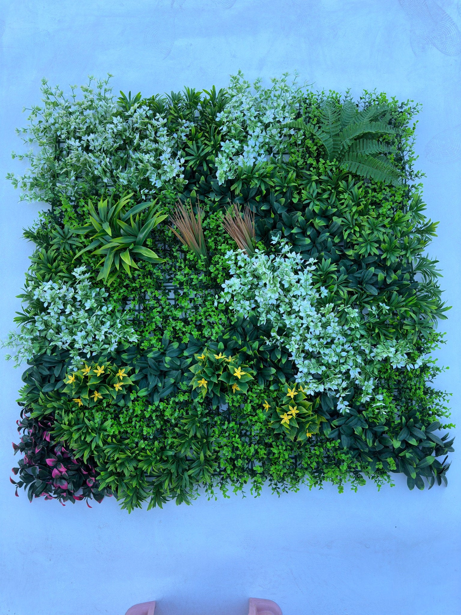 חיפוי קיר ירוק צמחיה מלאכותית ענק 100*100 ס"מ STO10454