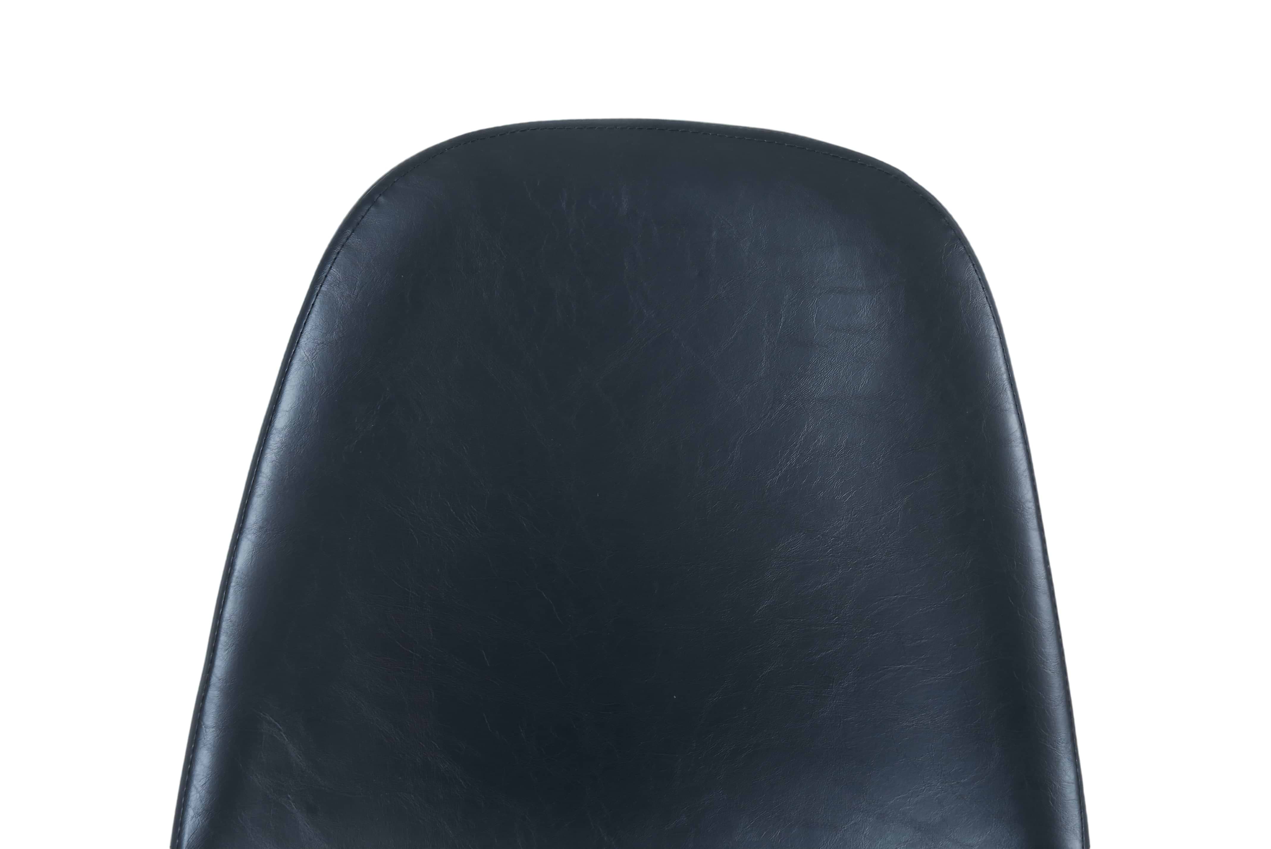 כסא אוכל מרופד דמוי עור בצבע שחור דגם קאי