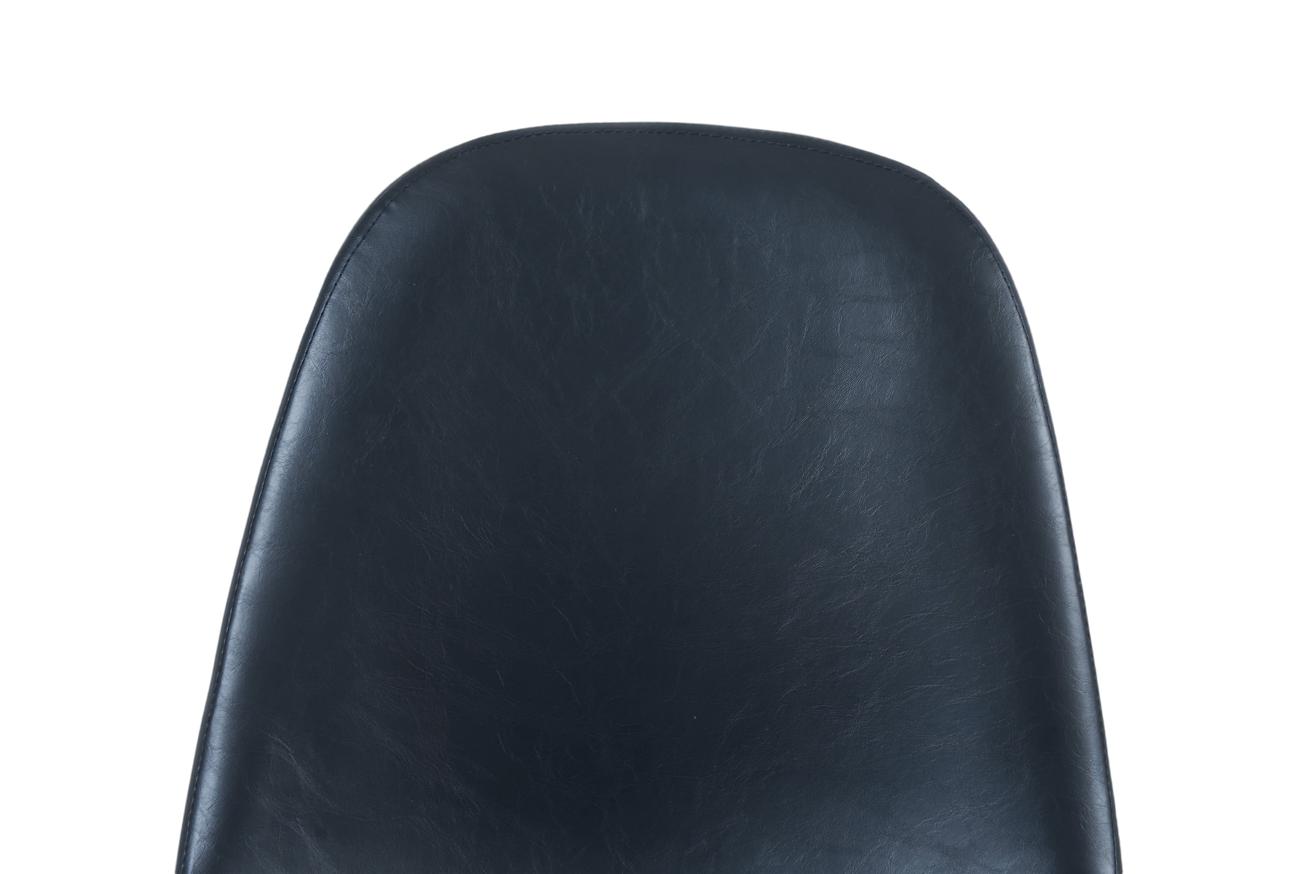 כסא אוכל מרופד דמוי עור בצבע שחור דגם קאי