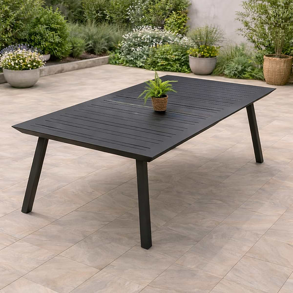 שולחן אלומיניום נפתח לגינה בצבע אפור 100*216*297 ס