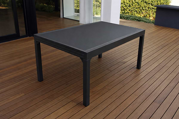 שולחן אלומיניום לגינה נפתח 100x135/270 אפור כהה