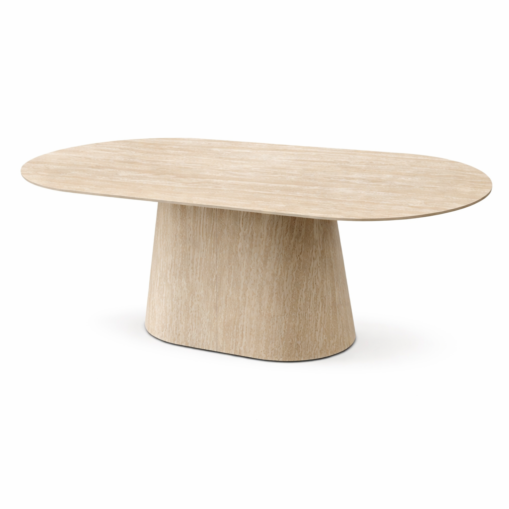 שולחן פינת אוכל טרוונטין אובלי 200*100 ס"מ