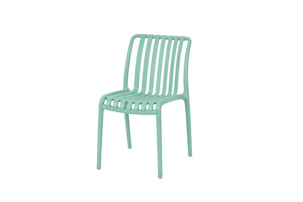 כסא פלסטיק קשיח לגינה בצבע פיסטוק דגם לואיס