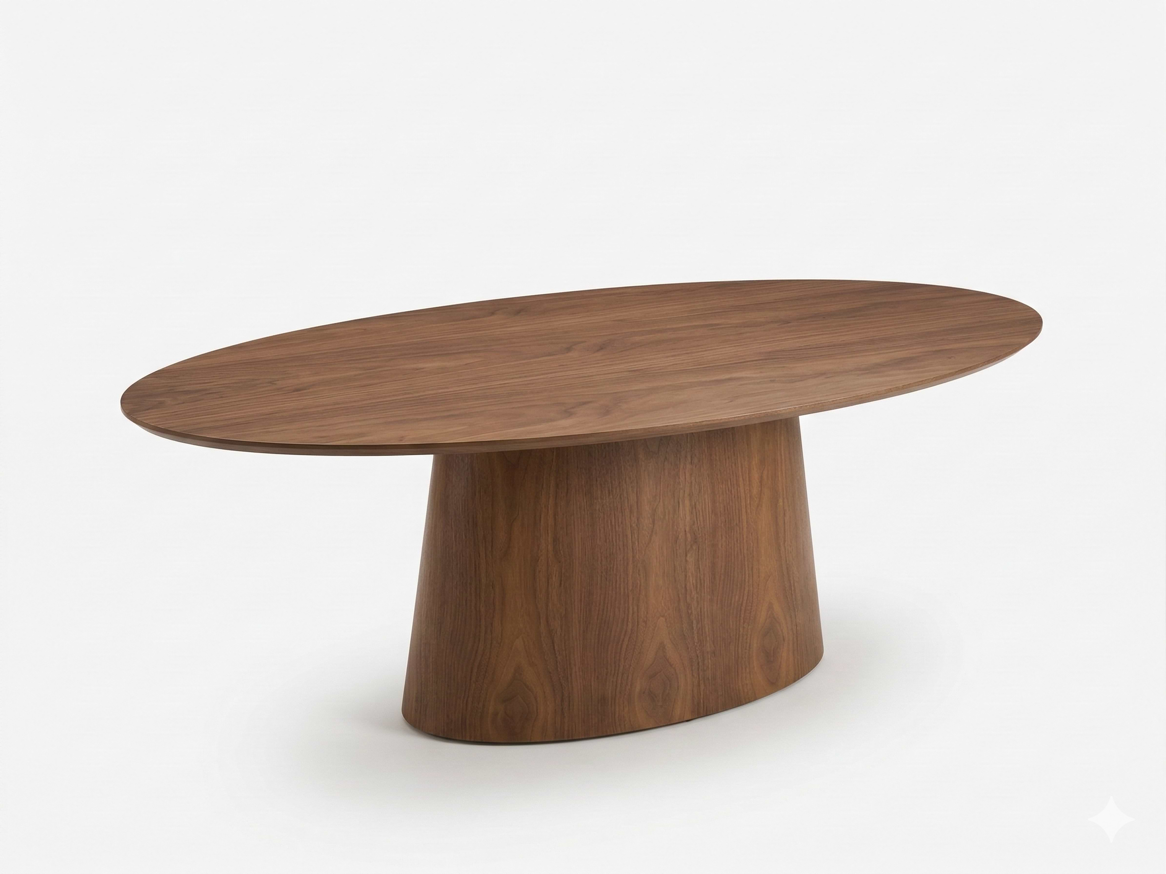 שולחן אוכל אובלי מעץ בצבע אגוז 200*100 ס"מ ALTON