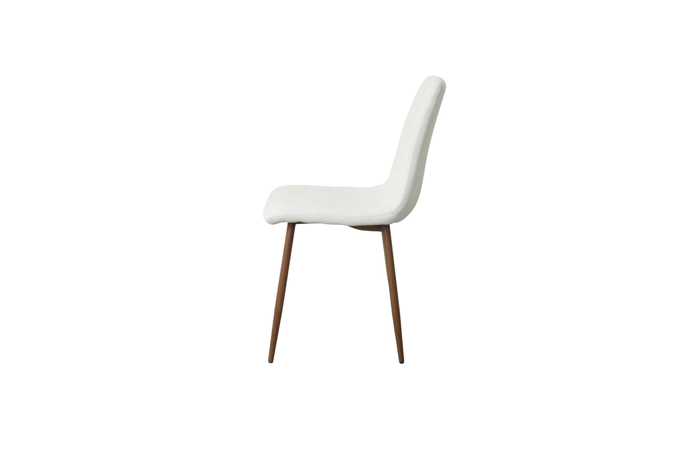 כיסא אוכל מרופד בצבע שמנת בשילוב רגליים בצבע אגוז דגם שחר