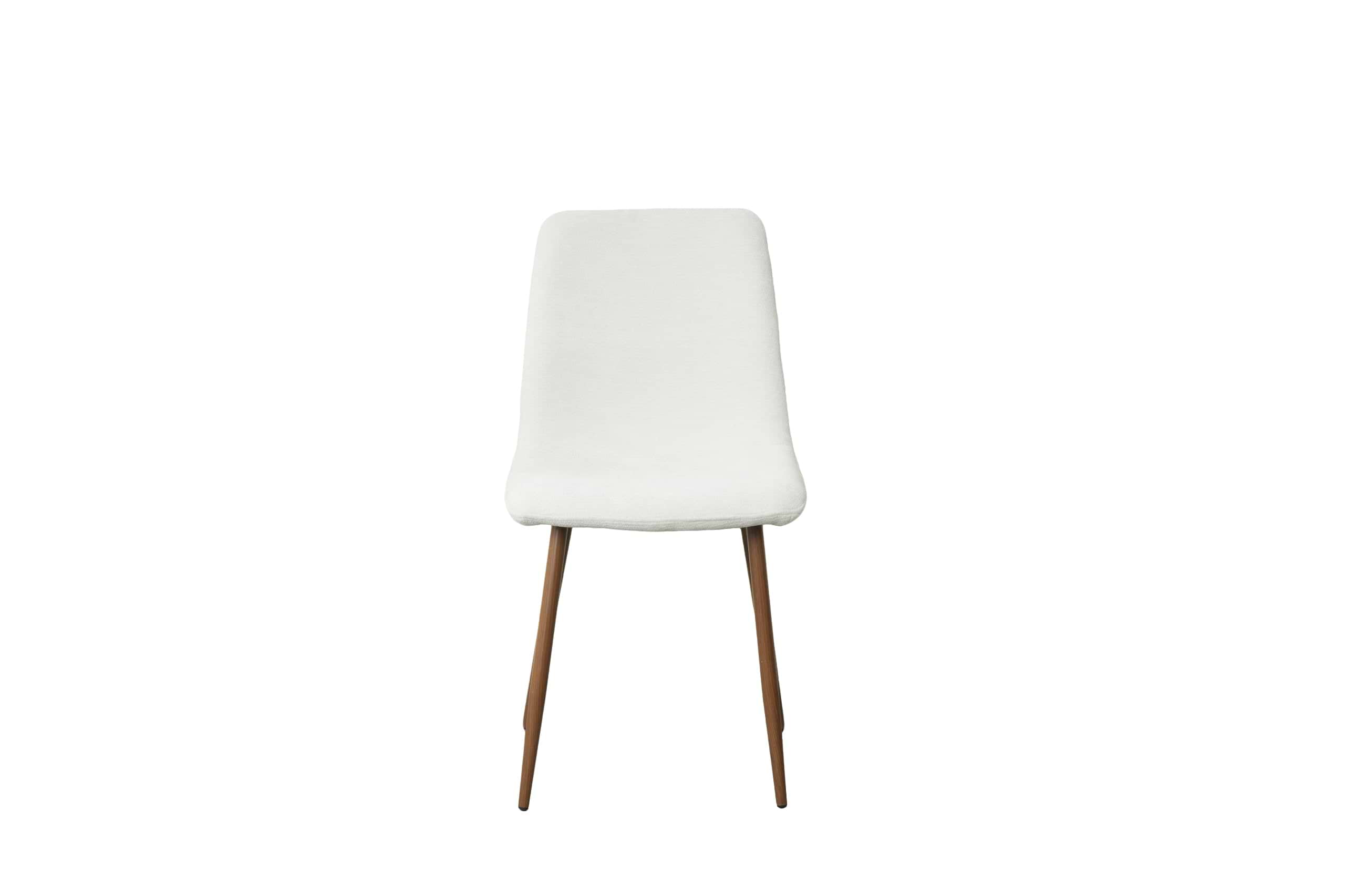 כיסא אוכל מרופד בצבע שמנת בשילוב רגליים בצבע אגוז דגם שחר