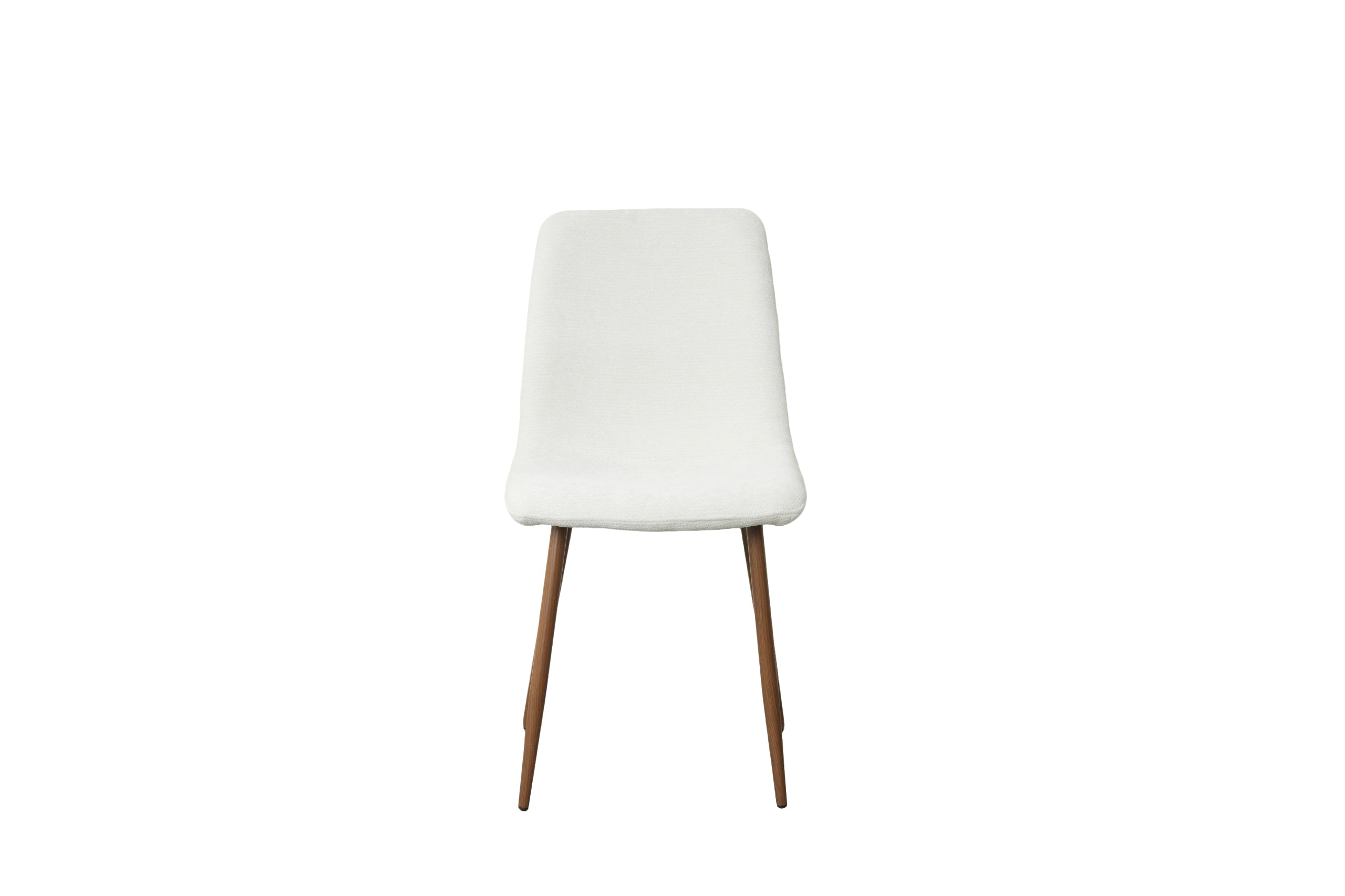 כיסא אוכל מרופד בצבע שמנת בשילוב רגליים בצבע אגוז דגם שחר