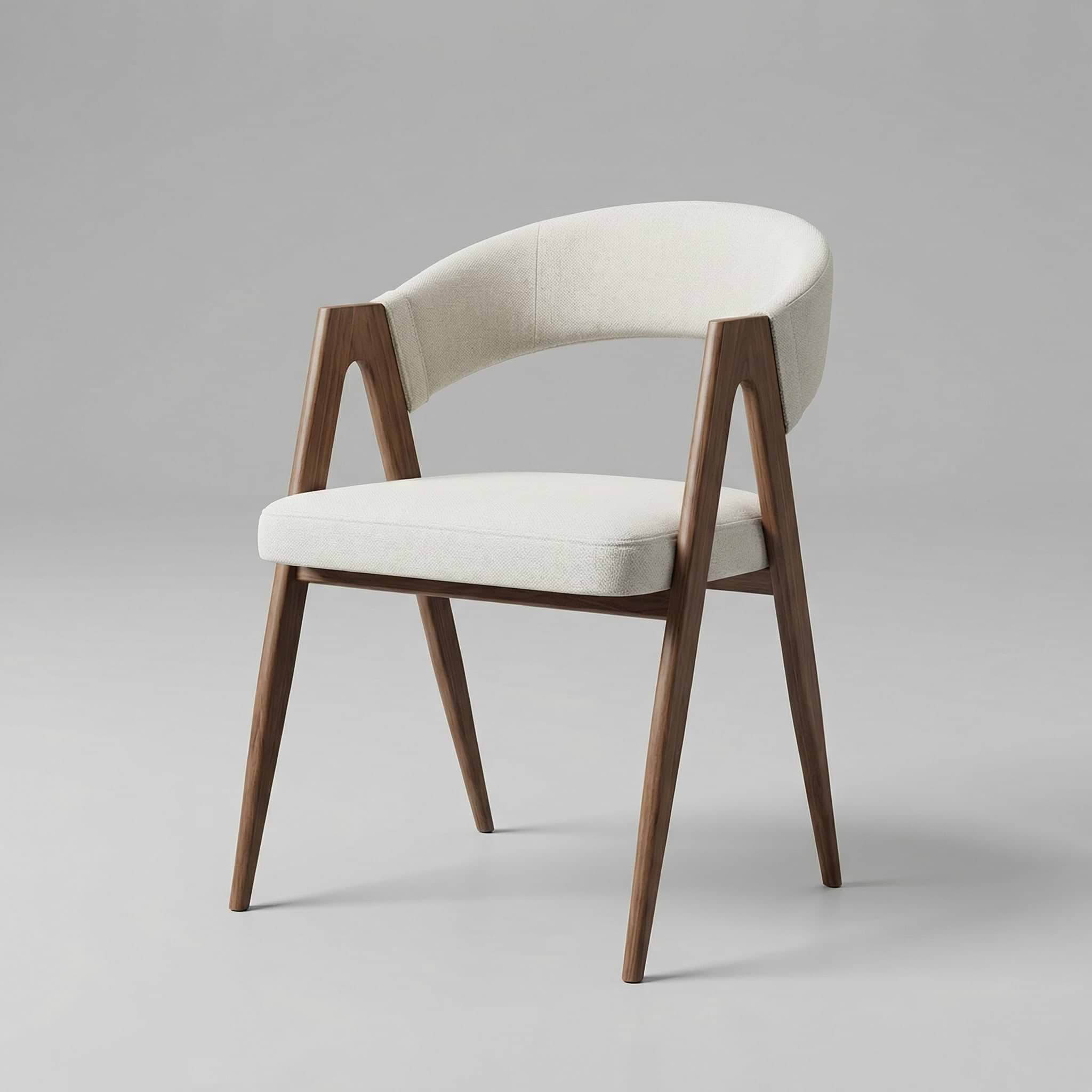 פינת אוכל שולחן עגול צבע עץ אגוז קוטר 120 ס"מ דגם דניאל + 4 כיסאות מבד ארוג בשילוב רגל אגוז דגם מודרן