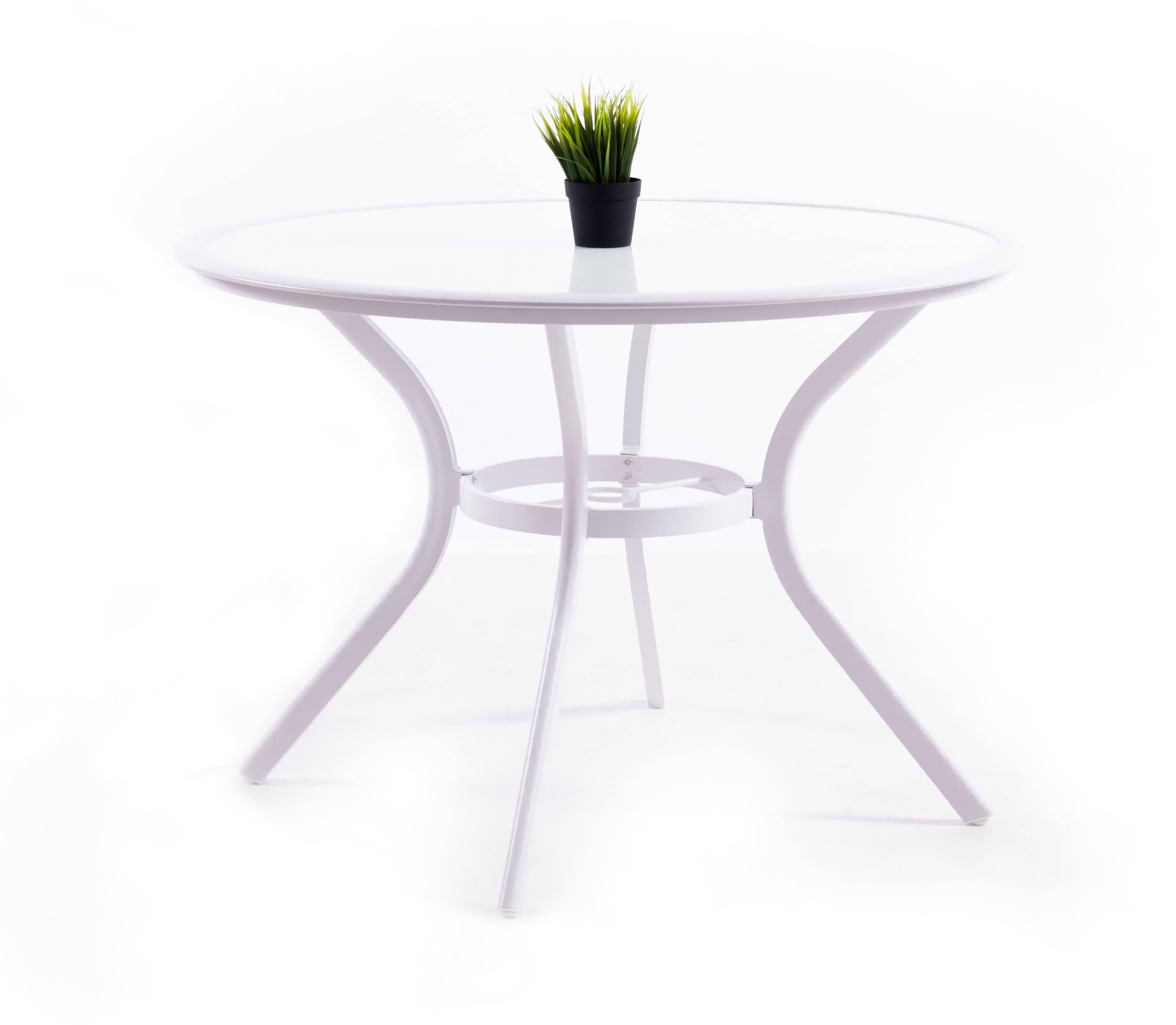 סט פינת ישיבה לגינה מאלומיניום + 4 כיסאות - לבן