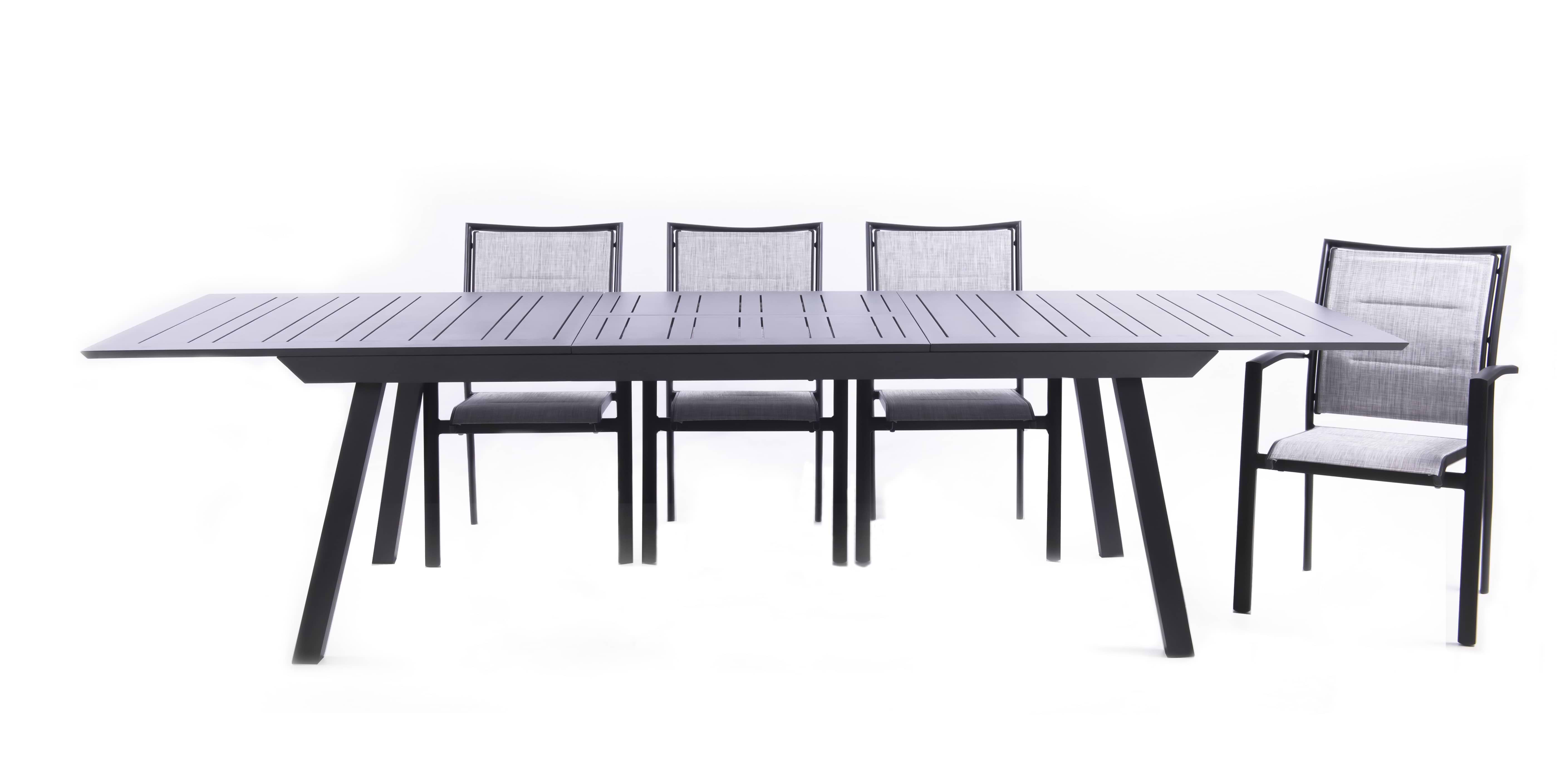 פינת אוכל לגינה אלומיניום 2.16X1.00/2.97 מטר + 4 כיסאות