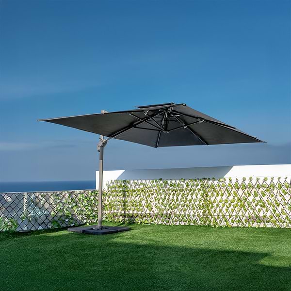 שמשייה רגל צד מקצועית מאלומיניום 3X4 מטר + הטיה צבע אפור דגם ריו