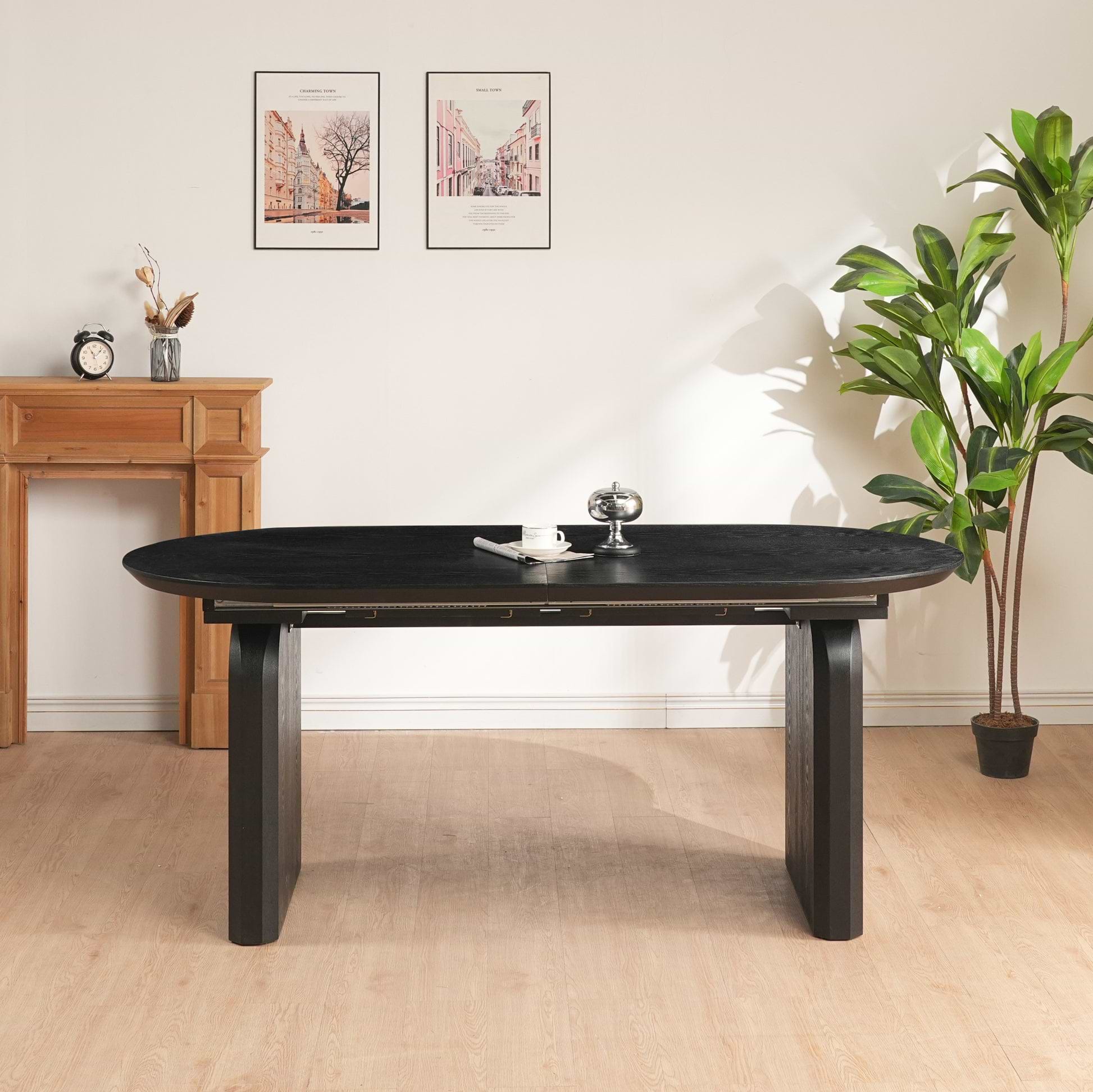 שולחן פינת אוכל מרטין נפתח צבע שחור 180-260*90 ס"מ