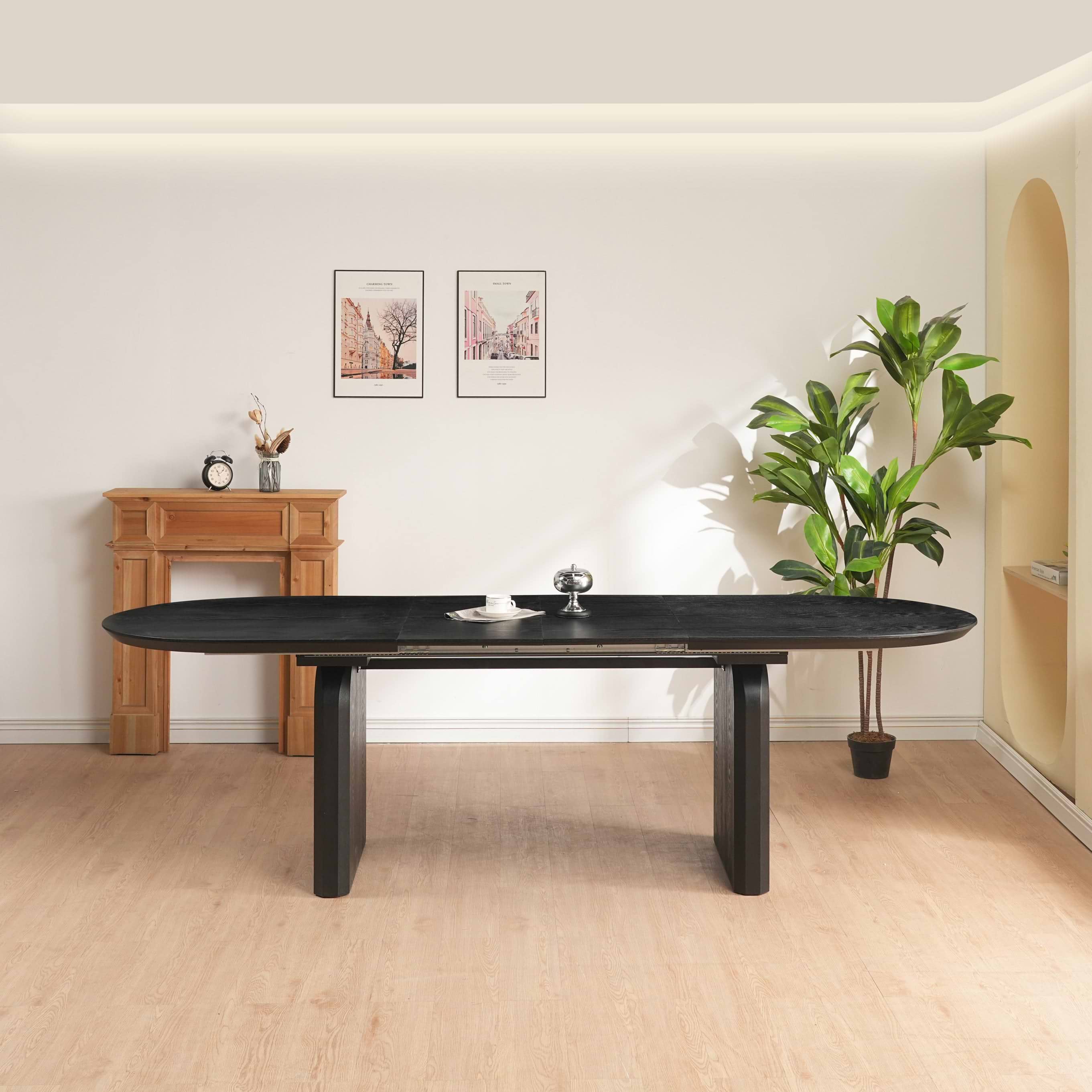 שולחן פינת אוכל מרטין נפתח צבע שחור 180-260*90 ס"מ