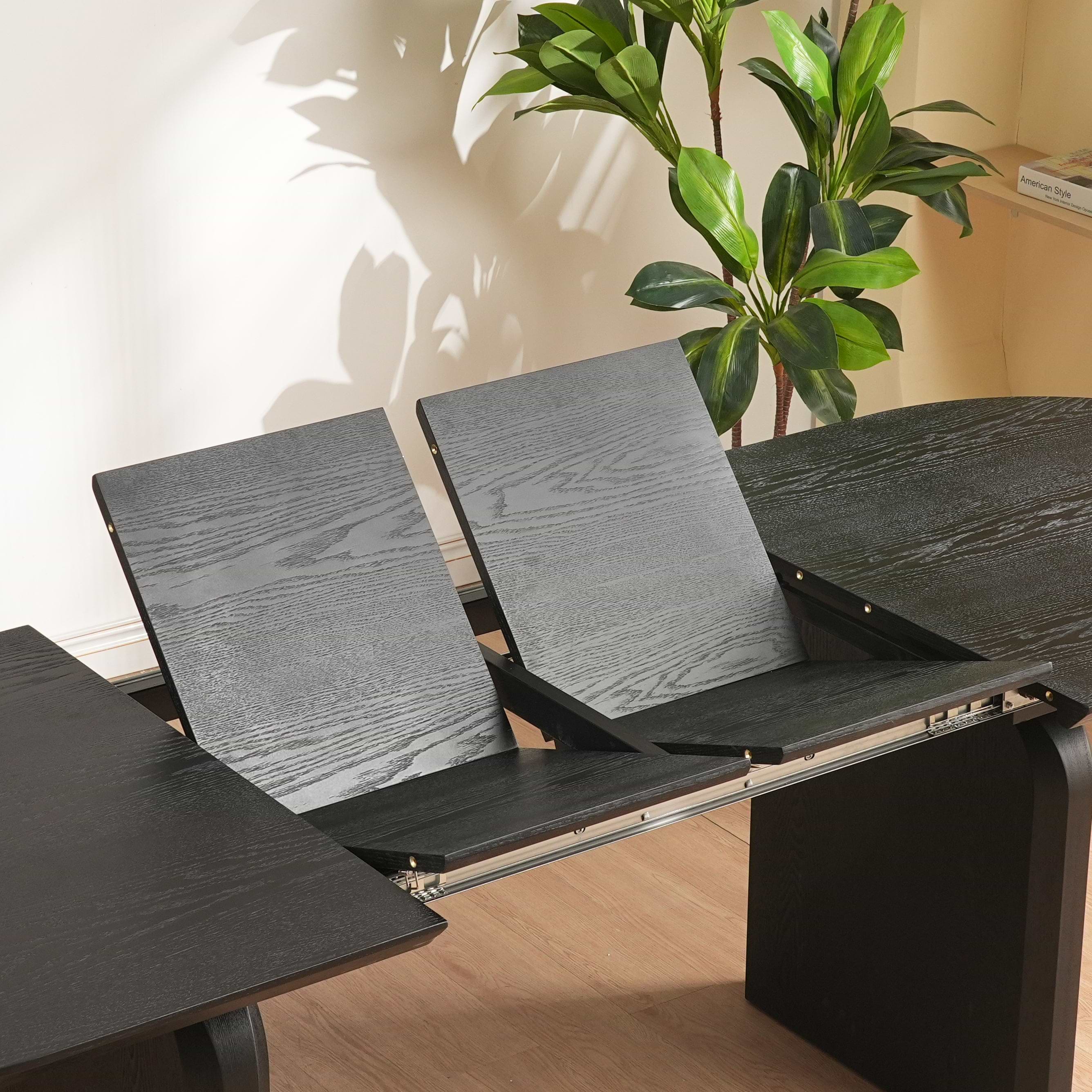 שולחן פינת אוכל מרטין נפתח צבע שחור 180-260*90 ס"מ