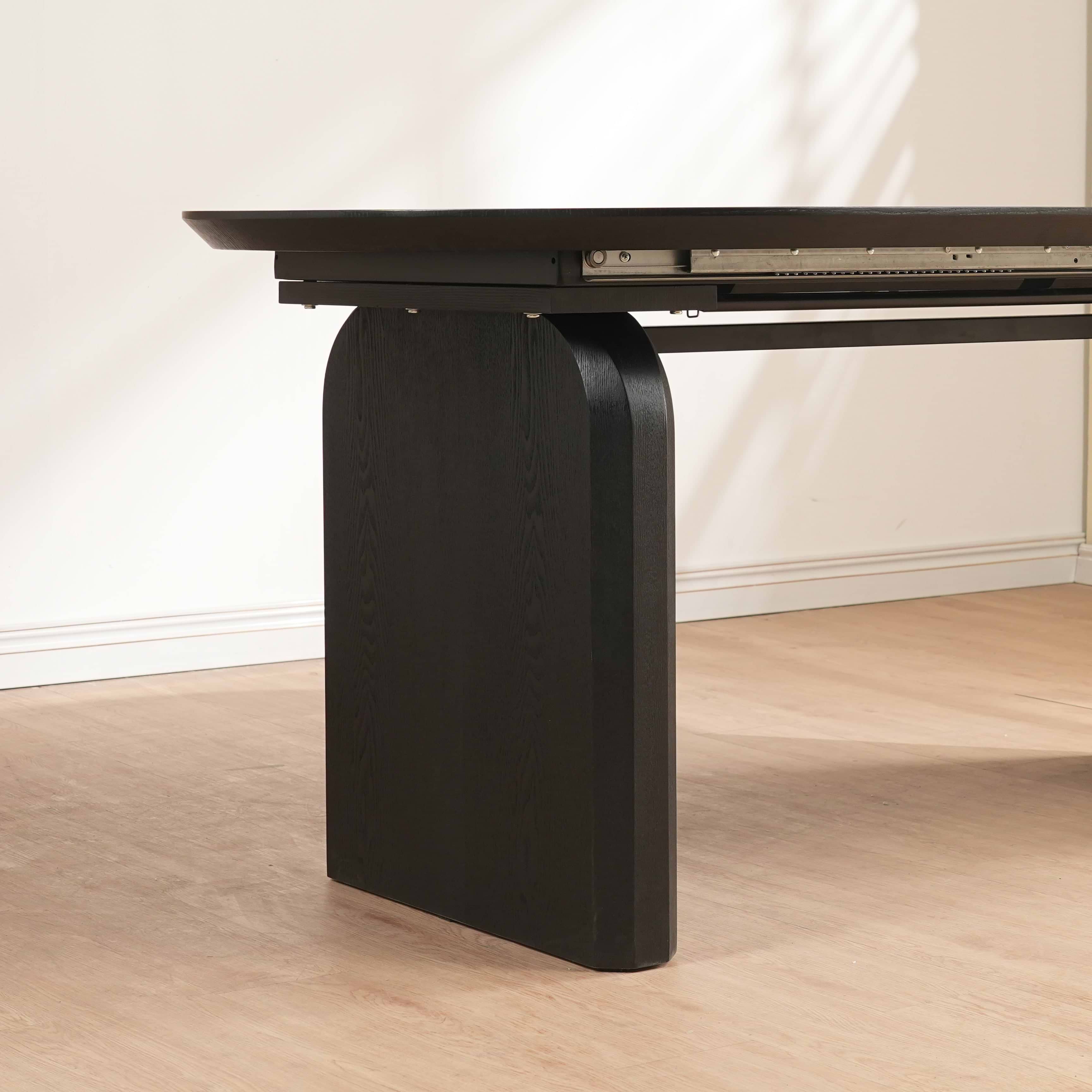 שולחן פינת אוכל מרטין נפתח צבע שחור 180-260*90 ס"מ