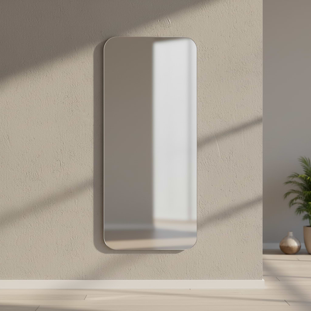 מראה מלבנית ללא מסגרת פינות מעוגלות מידות 180*80 ס"מ