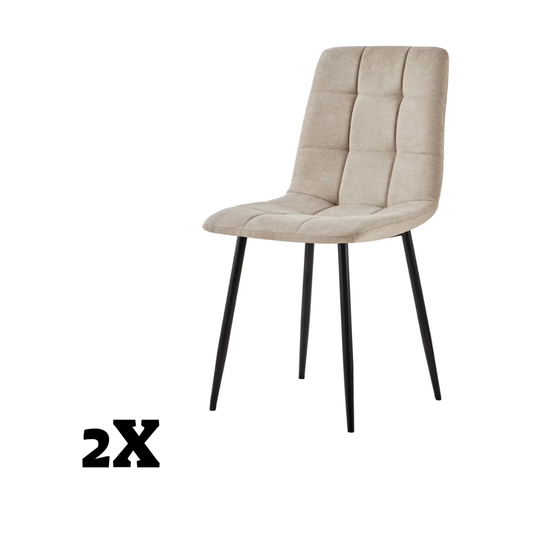 תוספת 2 כסאות דגם שחר מרופד חול