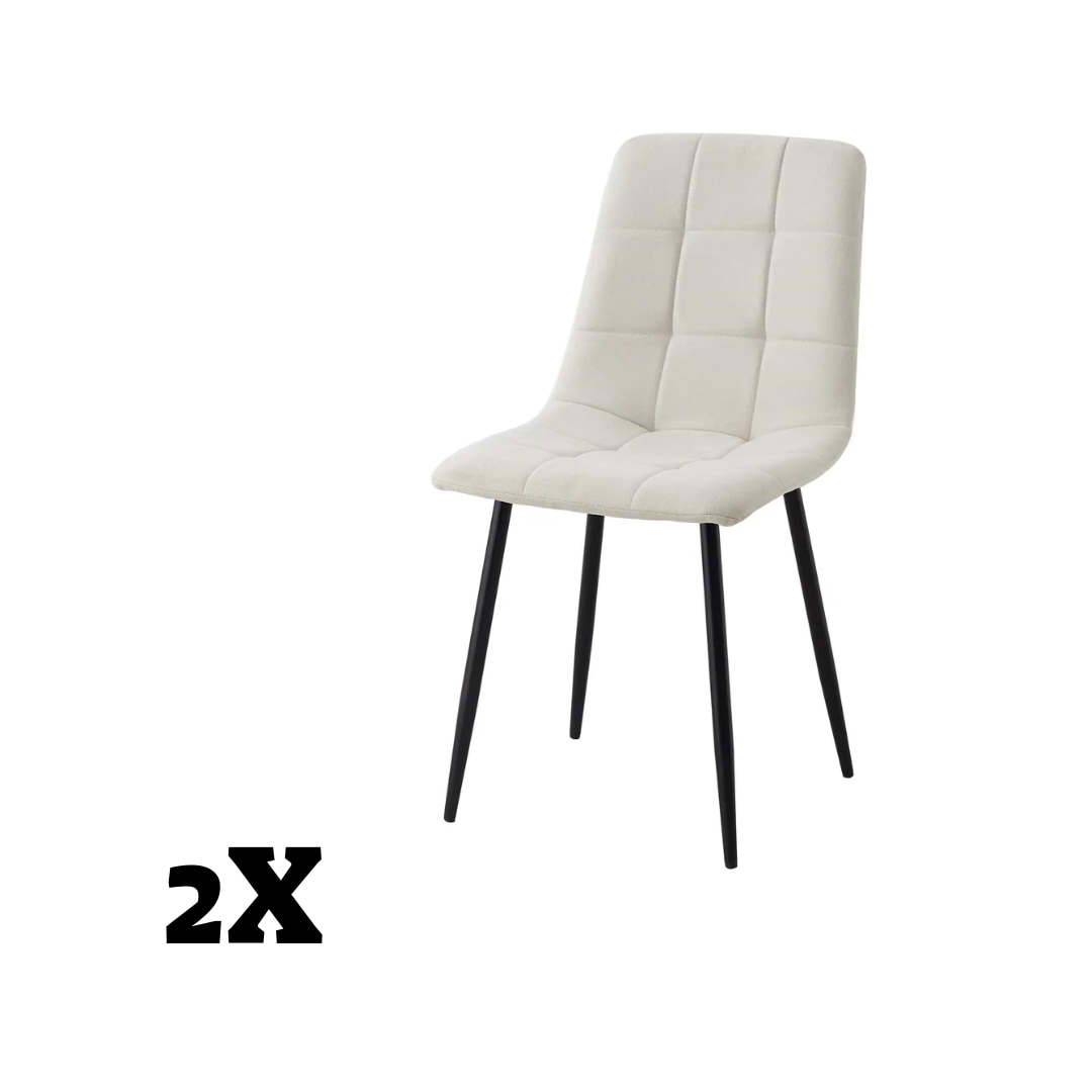 תוספת 2 כסאות דגם שחר מרופד שמנת