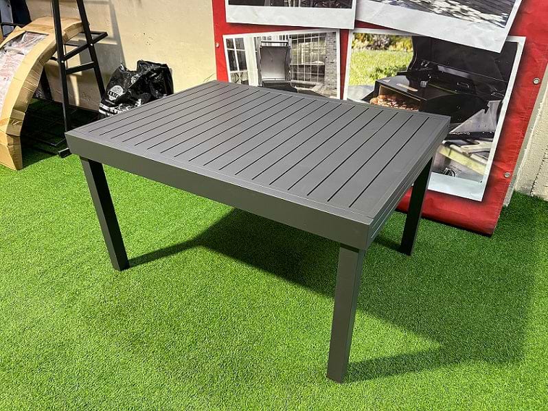 שולחן אלומיניום לגינה ולמרפסת 100% אלומיניום 100X135/270 ס"מ אפור כהה