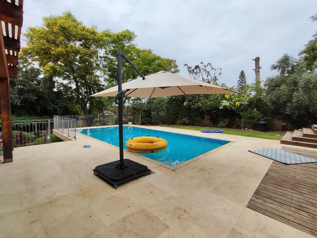 שמשייה רגל צד אלומיניום 3*4 מטר צבע בז' דגם טהיטי
