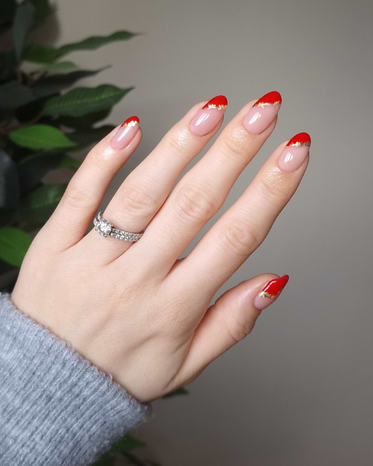 Christmas French Nails