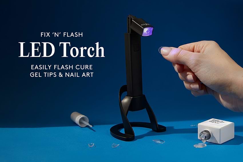This portable NEW torch helps with precise tip placements & nail art, before a full lamp cure