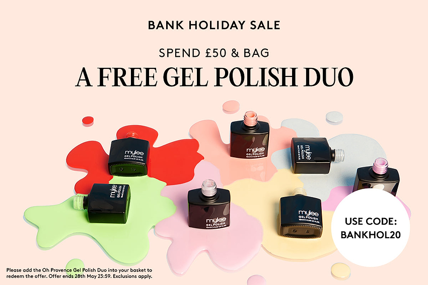 BAG A FREE GEL POLISH DUO WHEN YOU SPEND £50 USE CODE: BANKHOL20
