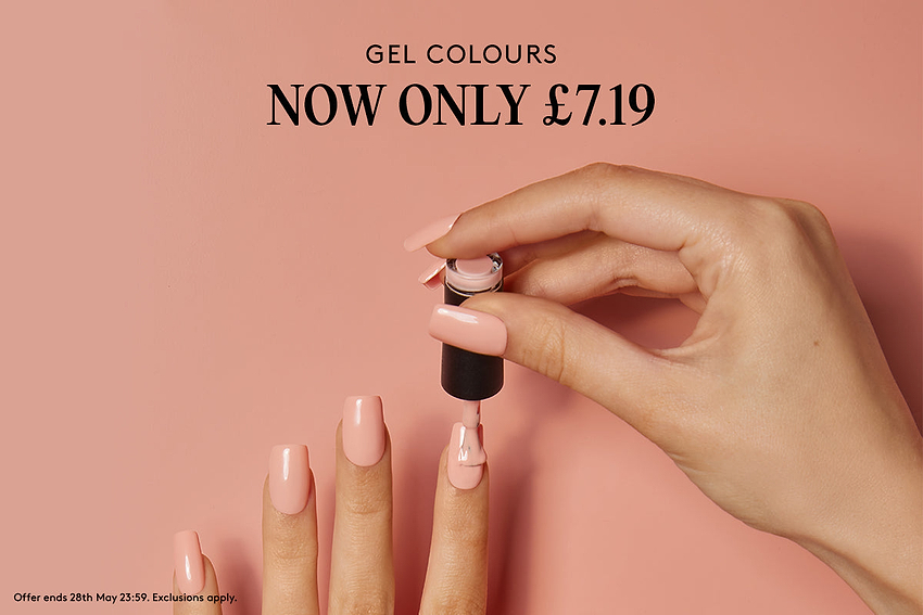 Choose from over 200 sizzling shades of long-lasting gel polishes