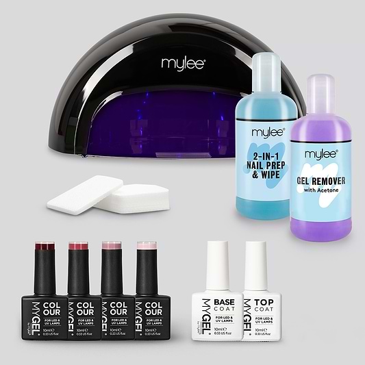 Mylee Black Convex Curing Lamp Kit w/ Gel Nail Polish Essentials (Worth £122)
