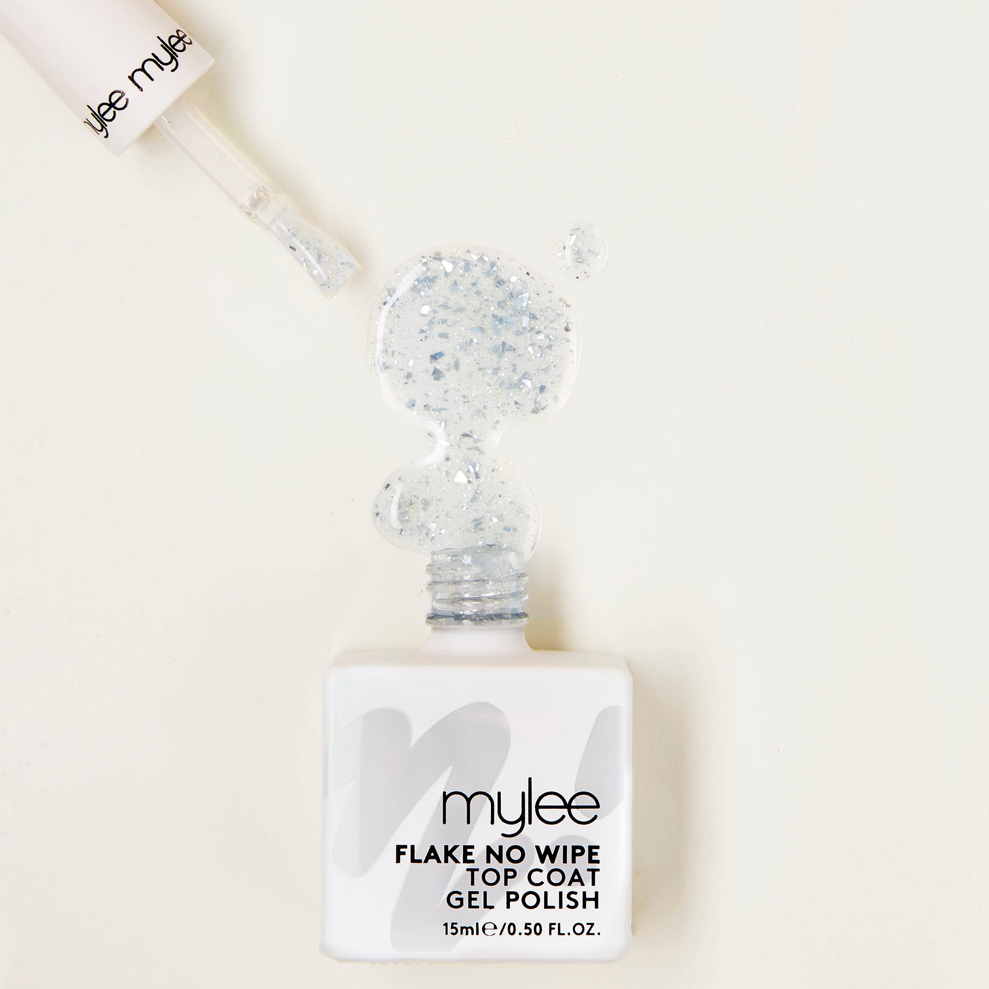 Mylee Silver Flake No Wipe Top Coat Gel Polish 15ml