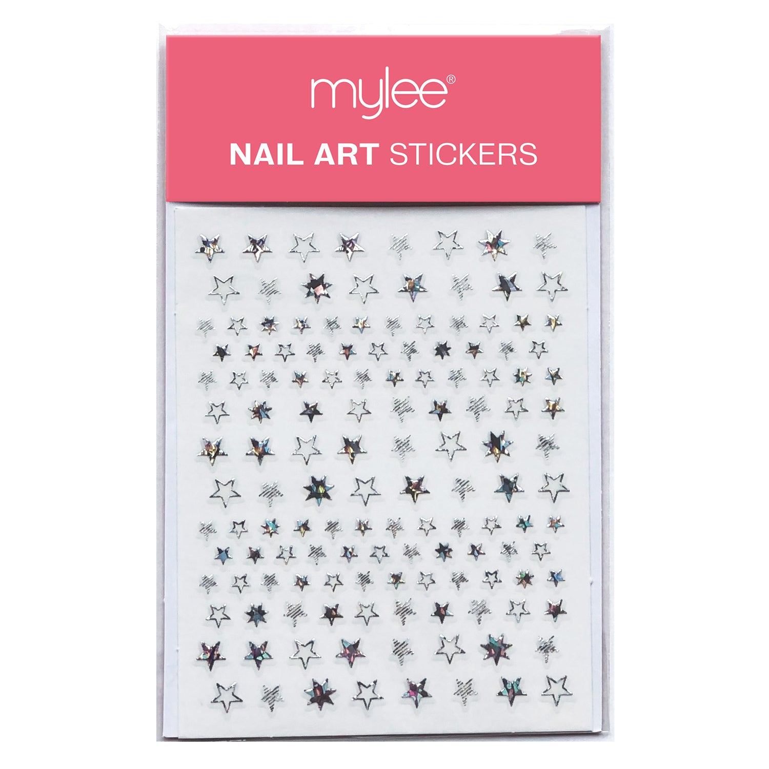 Mylee Silver Star Nail Art Stickers