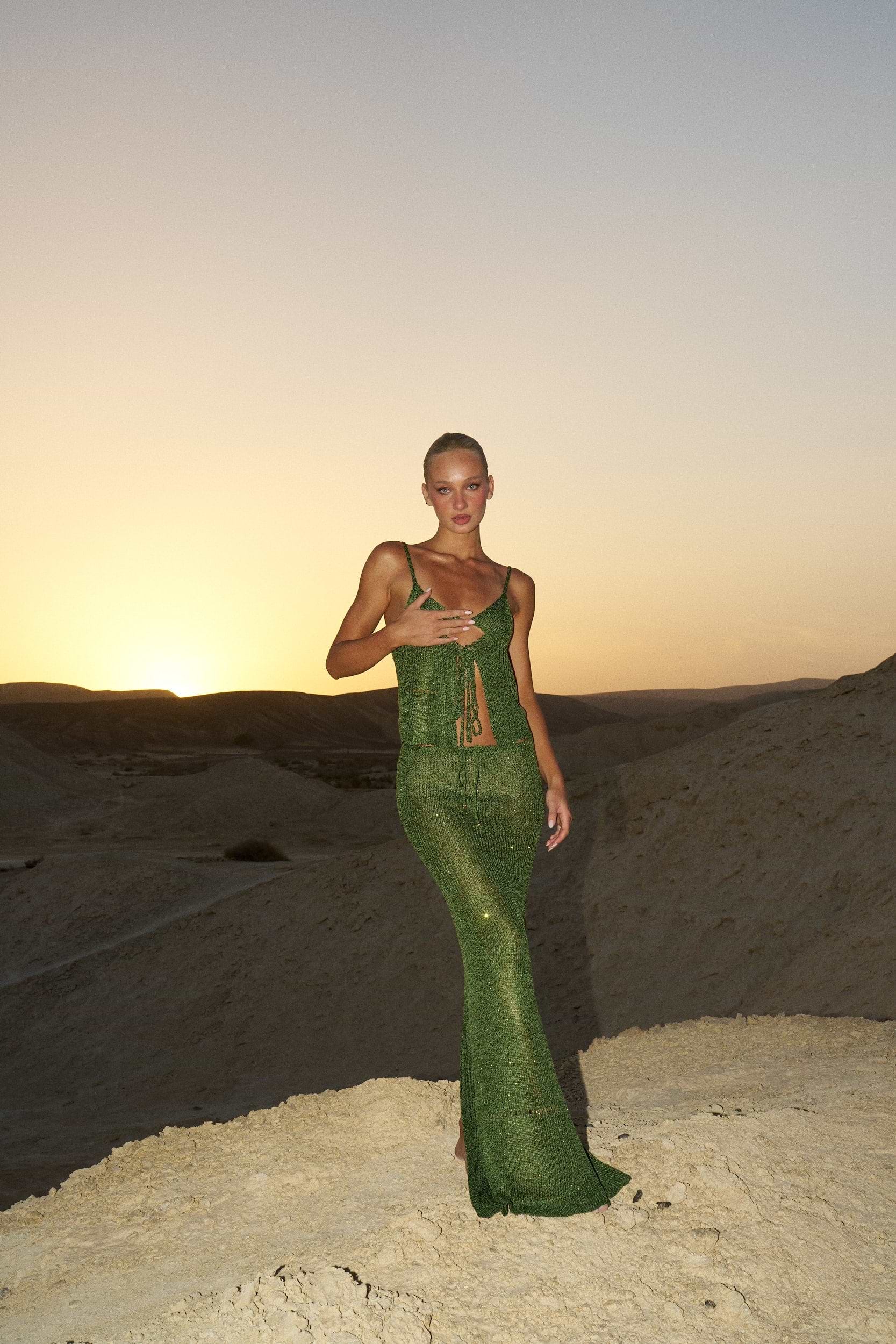 ASTRA GLITTER JUNGLE GREEN - SKIRT Bananhot ASTRA GLITTER JUNGLE GREEN - SKIRT Bananhot