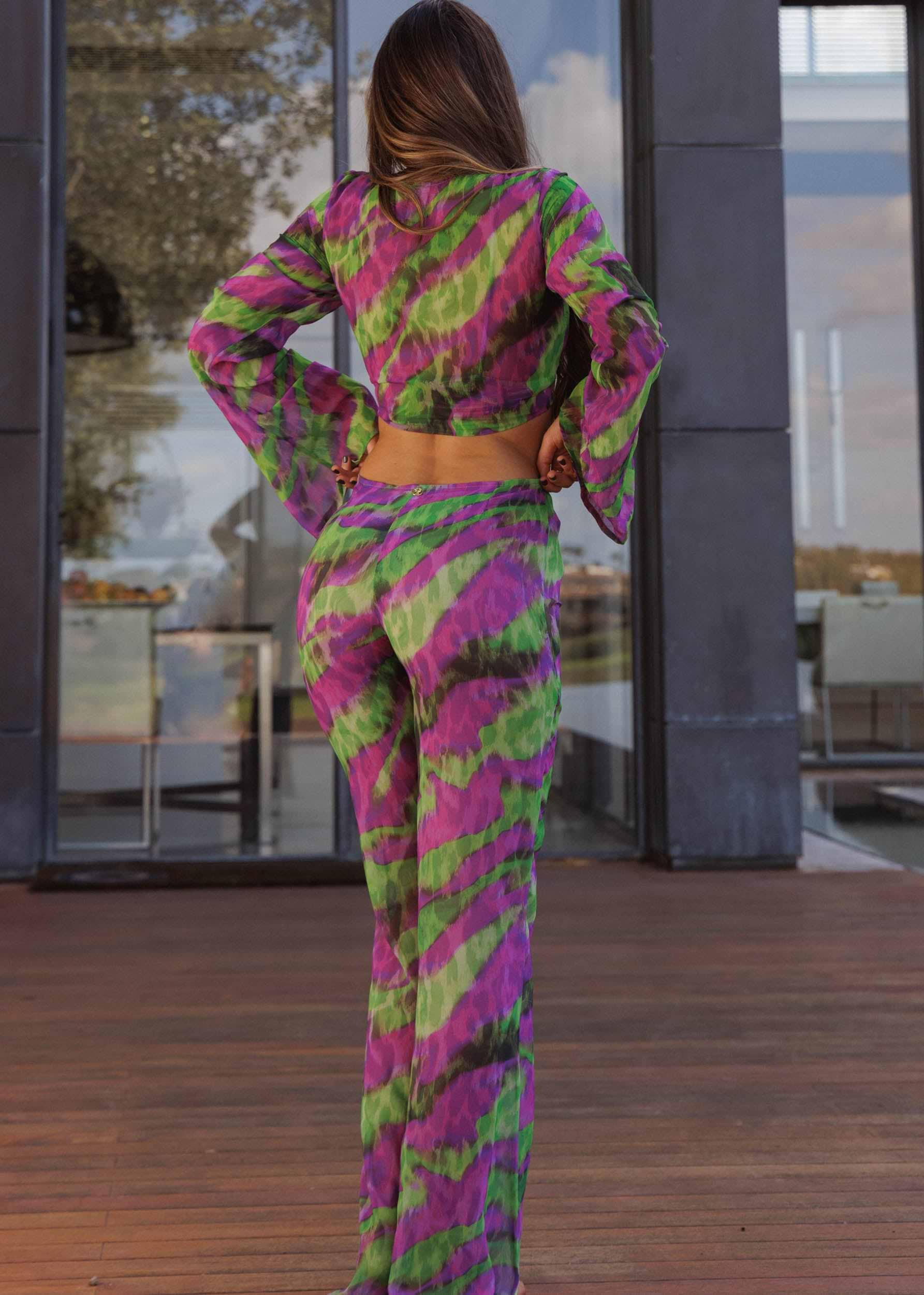 LILY GREEN PURPLE JUNGLE - COVER UP – Bananhot LLC