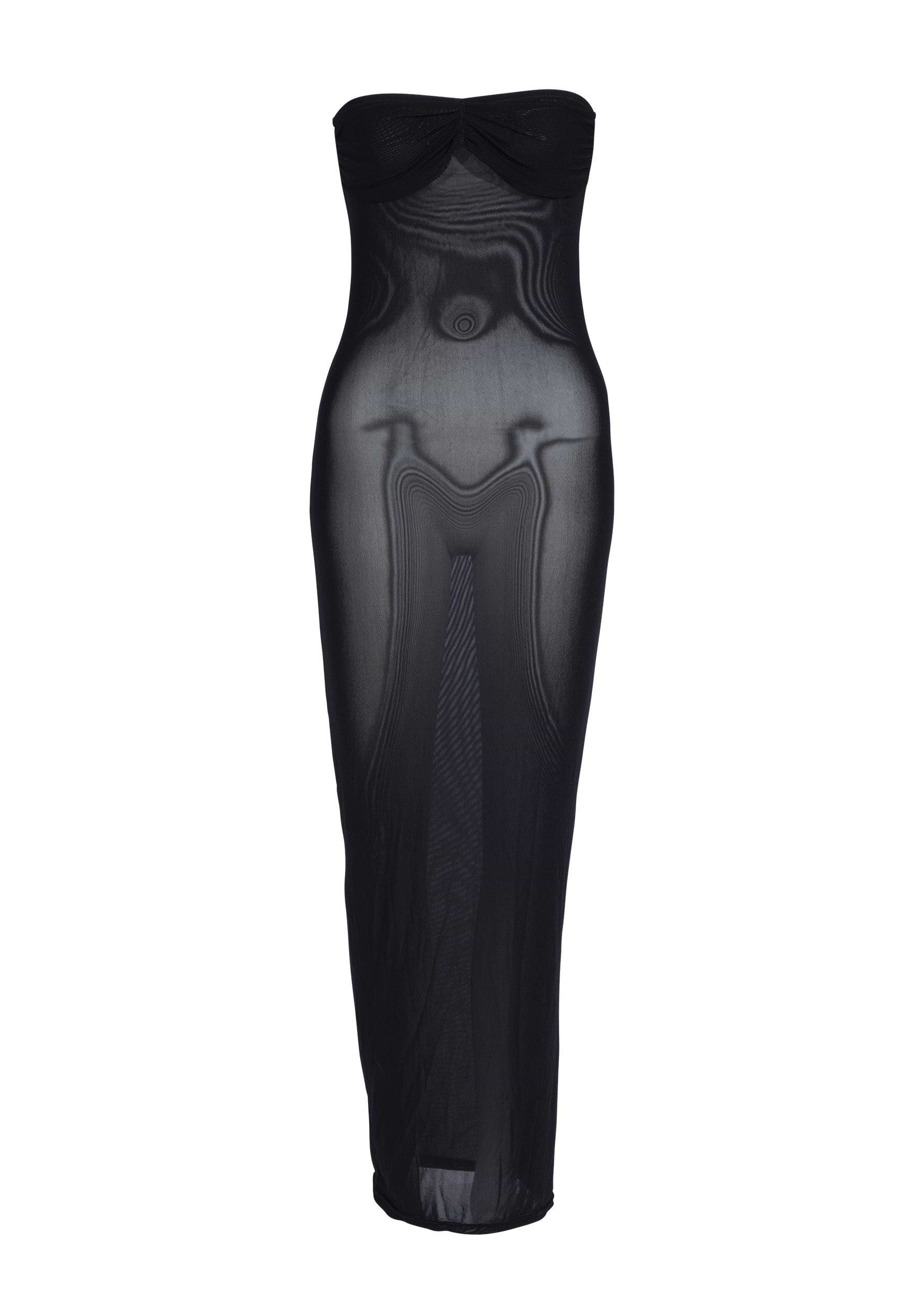 black sheer mesh square neck binding detail bodycon dress Square Neck Ruched Sheer Mesh Insert Bodycon Full Sleeve Black Dress
