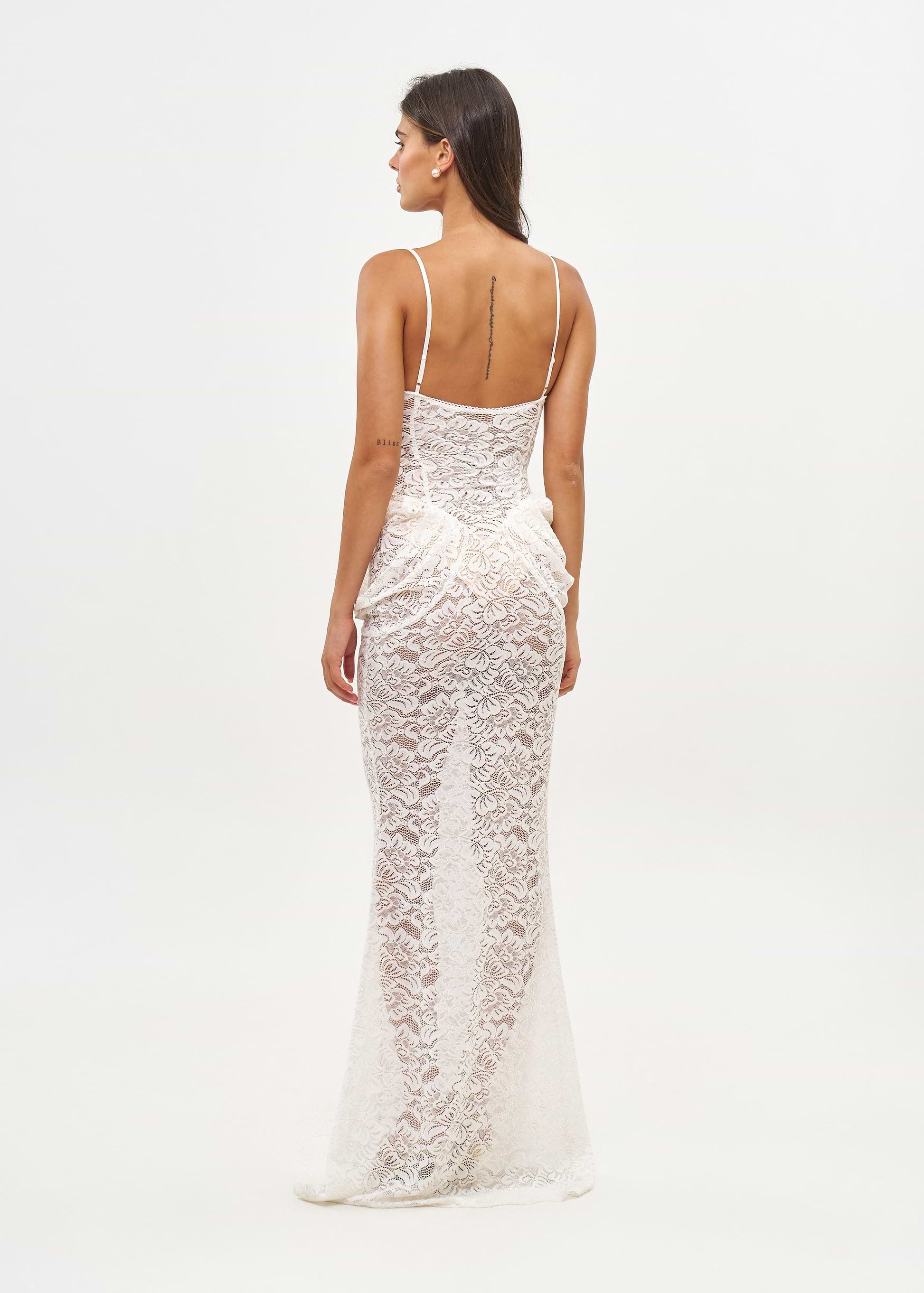 VECNA WHITE LACE - MAXI DRESS Bananhot VECNA WHITE LACE - MAXI DRESS Bananhot