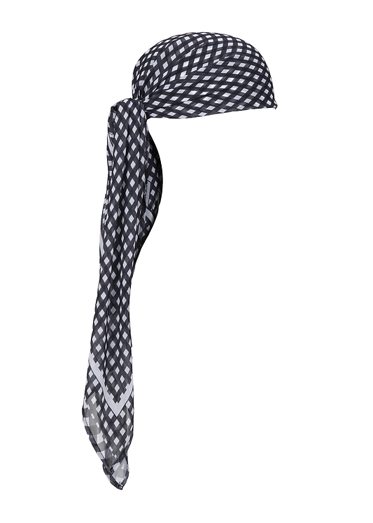 HEAD SCARF BLACK & WHITE GINGHAM