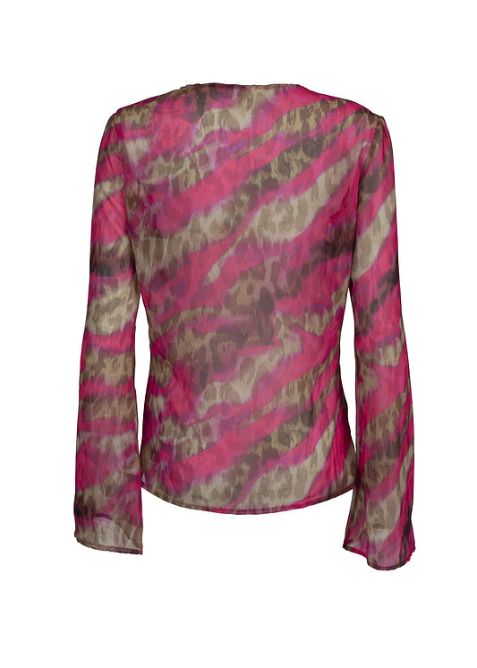 VANESSA PINK BROWN JUNGLE - COVER UP SHIRT