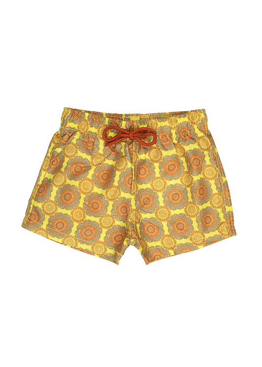 BOY SWIM SHORTS - YELLOW SUNSET