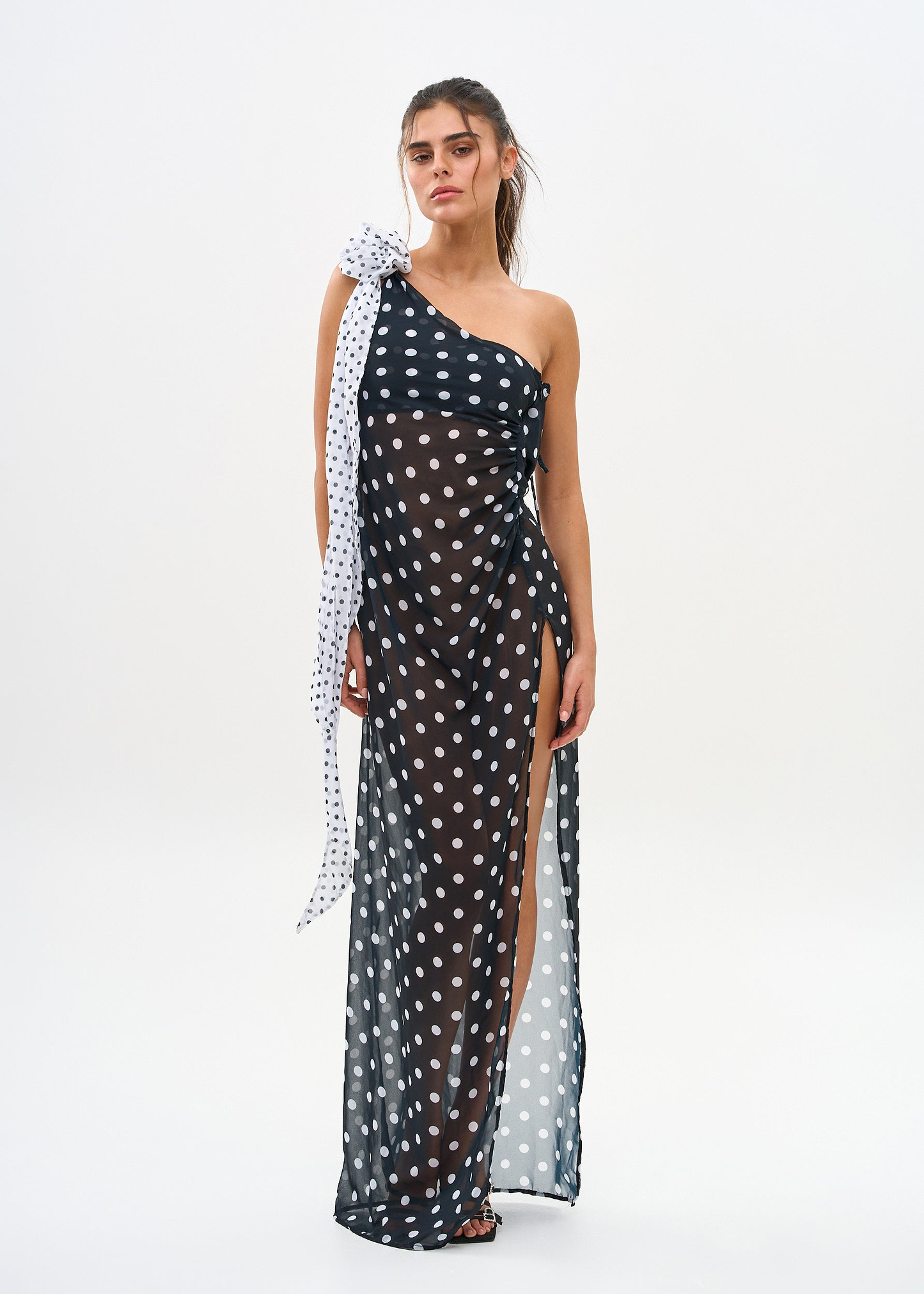 LOUISE BLACK POLKA - MAXI DRESS