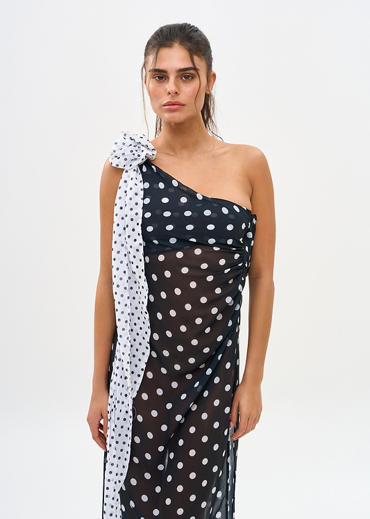 LOUISE BLACK POLKA - MAXI DRESS
