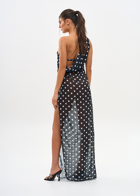 LOUISE BLACK POLKA - MAXI DRESS