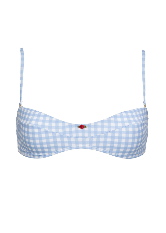 DON LIGHT BLUE GINGHAM - TOP