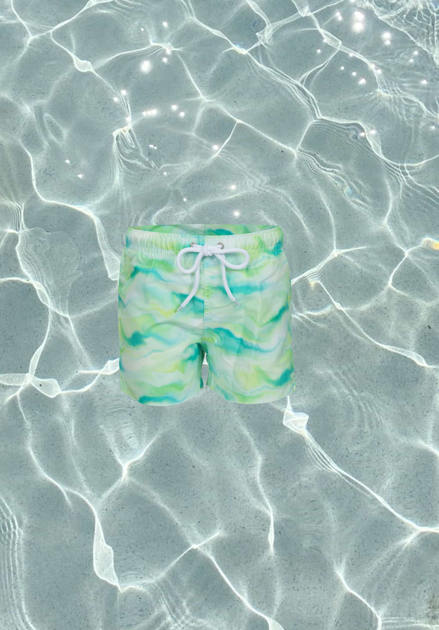 BOY SWIM SHORTS - GREEN LAGOON