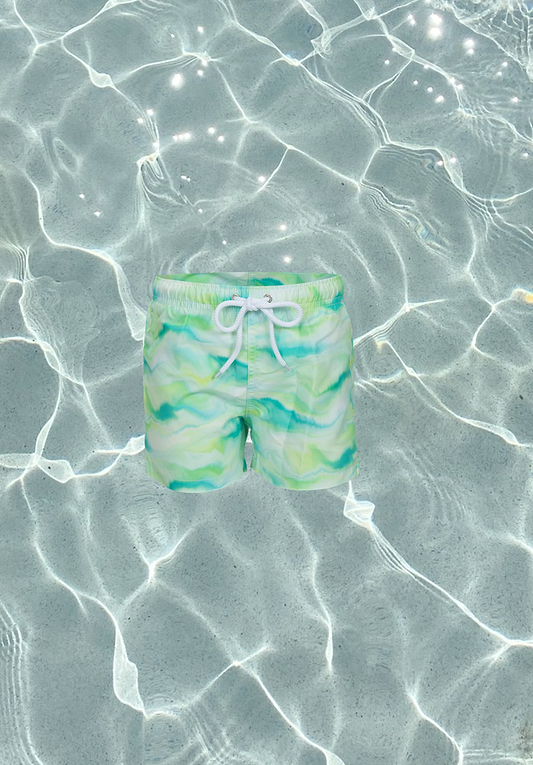 BOY SWIM SHORTS - GREEN LAGOON