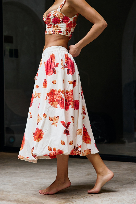 SOLANA ROMANTIC FLOWERS - SKIRT