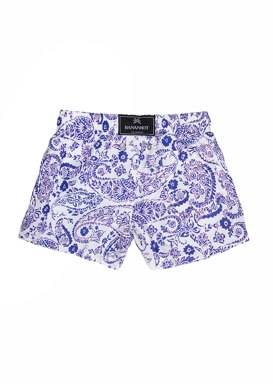 BOY SWIM SHORTS - PURPLE BANDANA