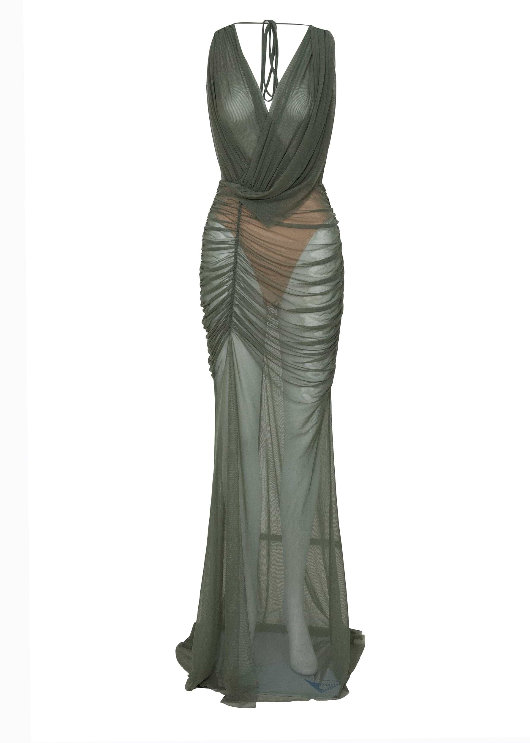 CHIARA OLIVE PERIDOT - MAXI DRESS